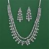 American Diamond Classic Necklace with Rhodium Plating 2 Tone Plating