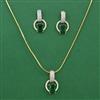 American Diamond Classic Pendant Set with 2 Tone Plating