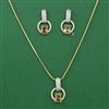 American Diamond Classic Pendant Set with 2 Tone Plating