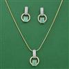 American Diamond Classic Pendant Set with 2 Tone Plating