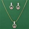 American Diamond Classic Pendant Set with 2 Tone Plating