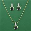 American Diamond Classic Pendant Set with 2 Tone Plating
