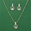 American Diamond Classic Pendant Set with 2 Tone Plating