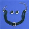American Diamond Choker Necklace with Mehndi Plating
