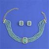 American Diamond Choker Necklace with Mehndi Plating