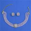 American Diamond Choker Necklace with Mehndi Plating