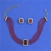 American Diamond Choker Necklace with Mehndi Plating