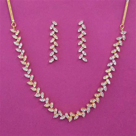 American Diamond Delicate Necklace with 2 Tone Plating