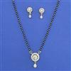 American Diamond Delicate Mangalsutra with Rhodium Plating 2 Tone Plating
