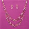 American Diamond Delicate Necklace with Rhodium Plating 2 Tone Plating
