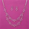 American Diamond Delicate Necklace with Rhodium Plating 2 Tone Plating