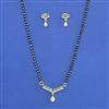 American Diamond Classic Mangalsutra with Rhodium Plating 2 Tone Plating