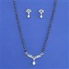 American Diamond Classic Mangalsutra with Rhodium Plating 2 Tone Plating
