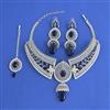 American Diamond Choker Necklace with Rhodium Plating