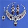 American Diamond Choker Necklace with Rhodium Plating