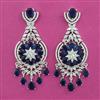 American Diamond Long Earring with Rhodium Plating