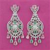 American Diamond Long Earring with Rhodium Plating