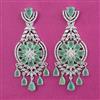 American Diamond Long Earring with Rhodium Plating