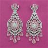 American Diamond Long Earring with Rhodium Plating