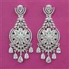 American Diamond Long Earring with Rhodium Plating