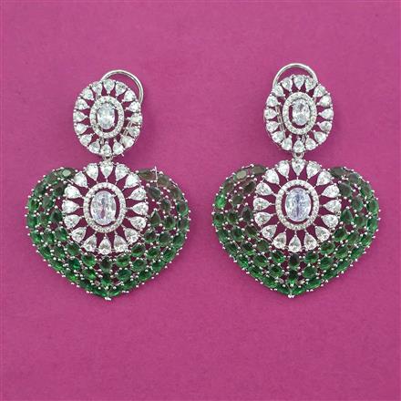American Diamond Classic Earring with Rhodium Plating
