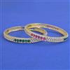 American Diamond 2 Pc Classic Bangles with 2 Tone Plating