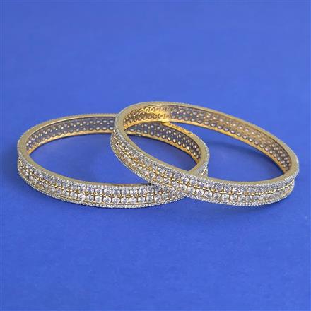 American Diamond 2 Pc Classic Bangles with 2 Tone Plating