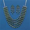 American Diamond Layered Necklace with Rhodium Plating