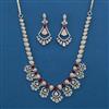 American Diamond Classic Necklace with Rhodium Plating