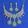 American Diamond Choker Necklace with 2 Tone Plating