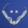 American Diamond Choker Necklace with Rhodium Plating 2 Tone Plating Mehndi Plating