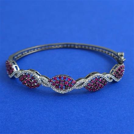 American Diamond Openable kada with Black Plating