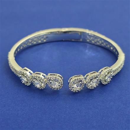 American Diamond Openable kada with Rhodium Plating 2 Tone Plating Carat Plating