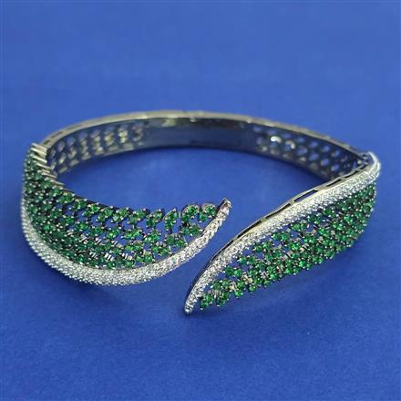 American Diamond Openable kada with Black Plating