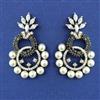 American Diamond Pearl Earring with Black Plating