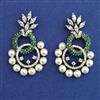 American Diamond Pearl Earring with Black Plating