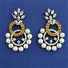 American Diamond Pearl Earring with Black Plating