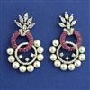 American Diamond Pearl Earring with Black Plating