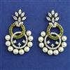 American Diamond Pearl Earring with Black Plating