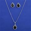 American Diamond Classic Pendant Set with Rhodium Plating