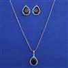 American Diamond Classic Pendant Set with Rhodium Plating