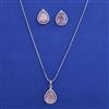 American Diamond Classic Pendant Set with Rhodium Plating