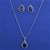 American Diamond Classic Pendant Set with Rhodium Plating