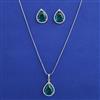 American Diamond Classic Pendant Set with Rhodium Plating