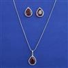 American Diamond Classic Pendant Set with Rhodium Plating