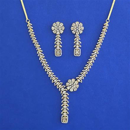 American Diamond Classic Necklace with 2 Tone Plating