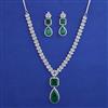 American Diamond Classic Necklace with Rhodium Plating