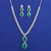 American Diamond Classic Necklace with Rhodium Plating