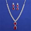 American Diamond Classic Necklace with Rhodium Plating