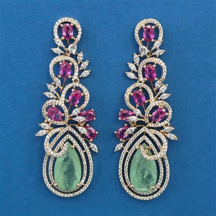 American Diamond Long Earring with Carat Plating